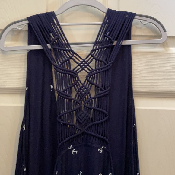 EUC Maurices Blue Tank with White Anchors & Macrame Racerback, Size 3x - Picture 7 of 8